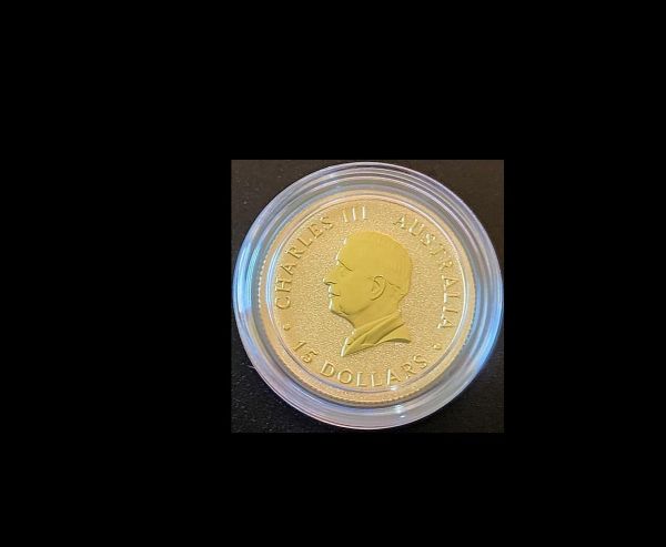 Australia 2015 $15 King Charles III Kangaroo Gold, 1/10 oz .9999, Gem